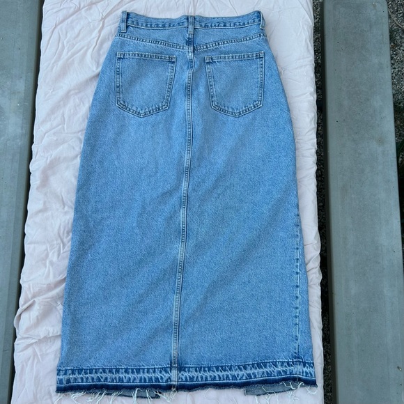 Zara Denim Midi Maxi Skirt, Size L Boho Streetwear Y2K - Picture 5 of 13